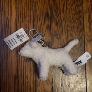 White Dog Keychain